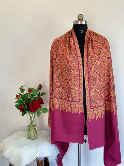 Dusty Rose Drape GI Pashmina Shawl