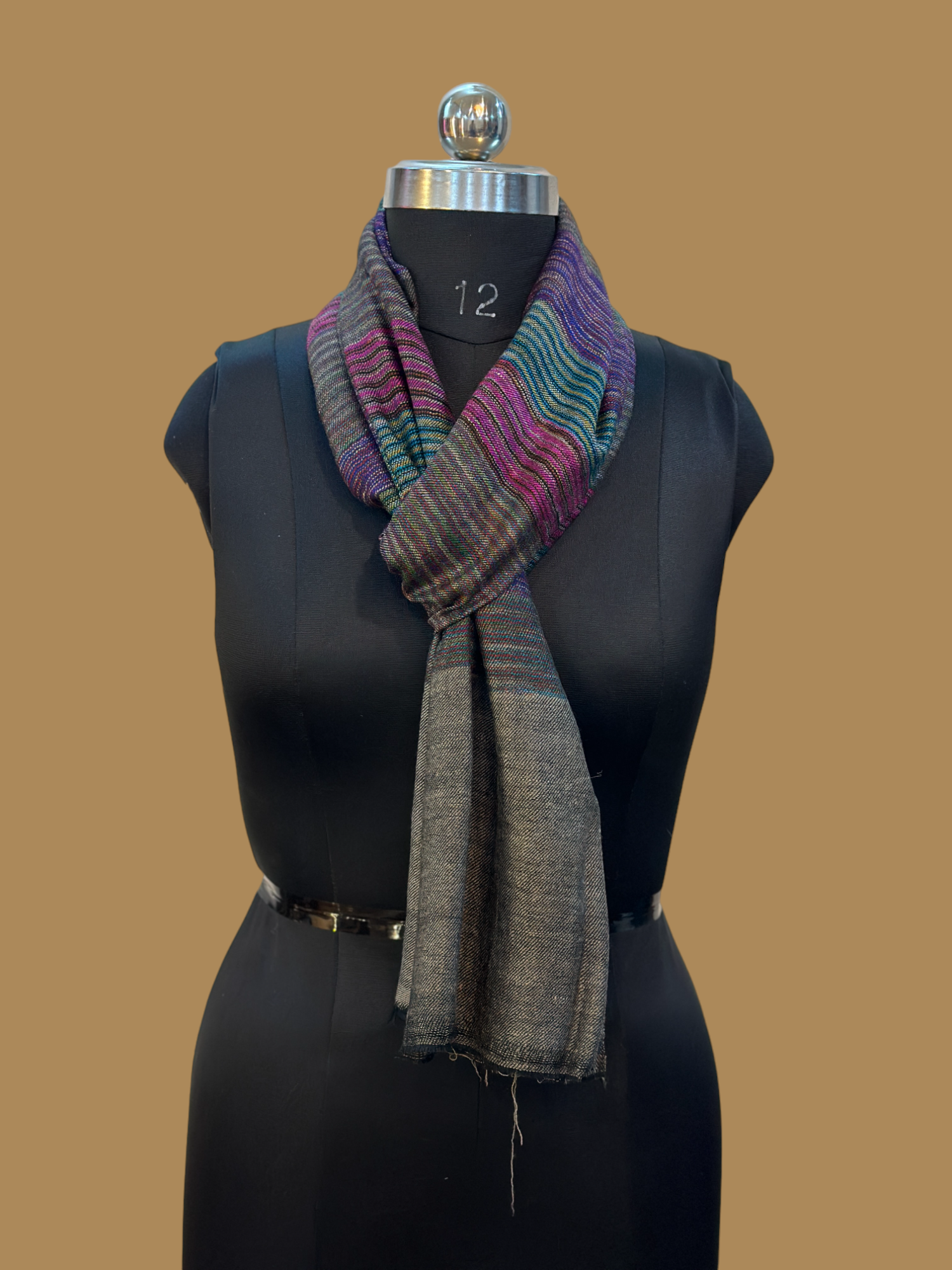 Grey Multi-Striped Wrap