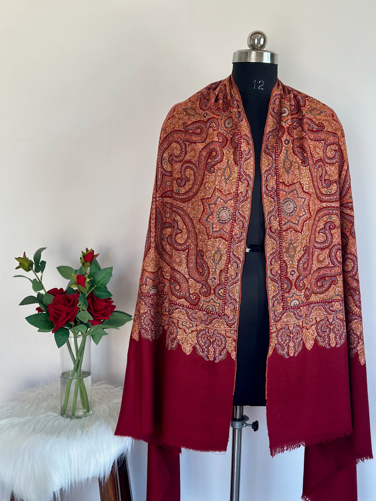 Raspberry Wine Delight GI Pashmina  Shawl