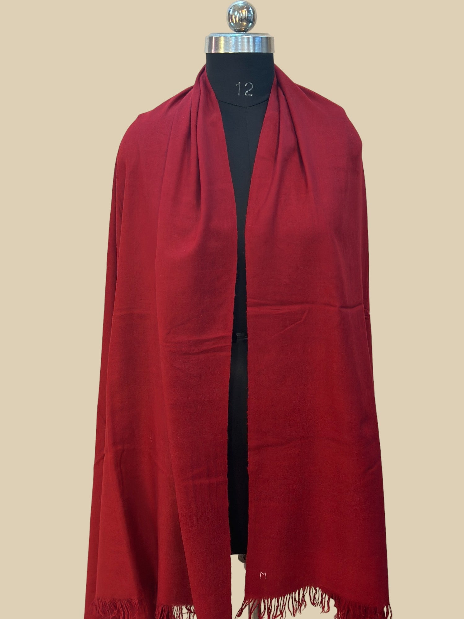 Maroon GI Pure Cashmere Shawl