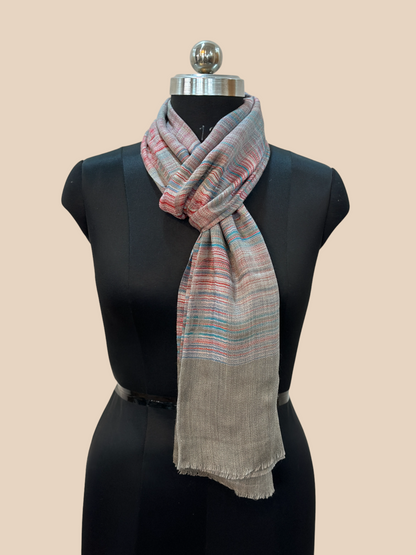 Grey-Based Multi-coloured Stole