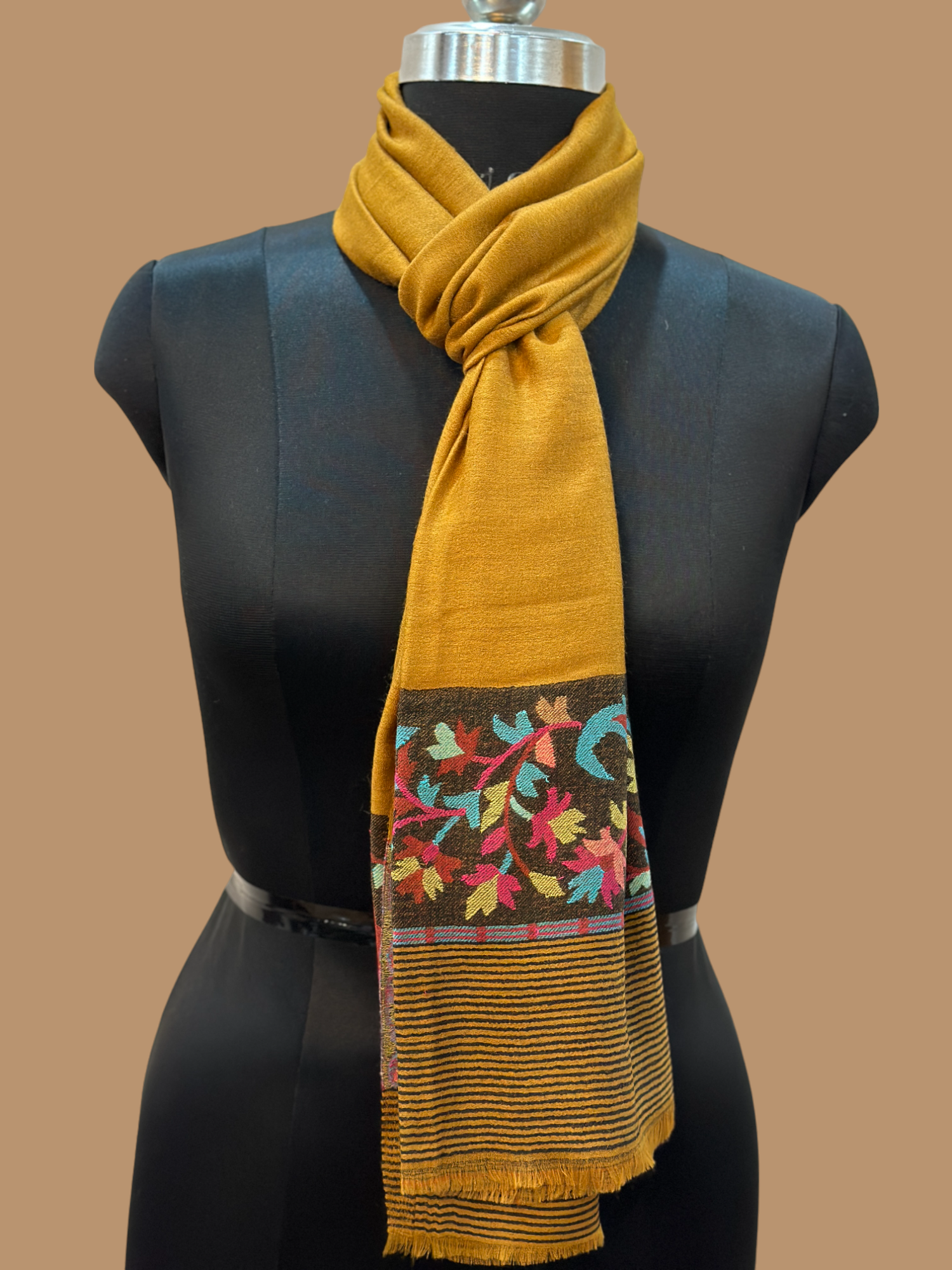 Golden Pala Motif Stole