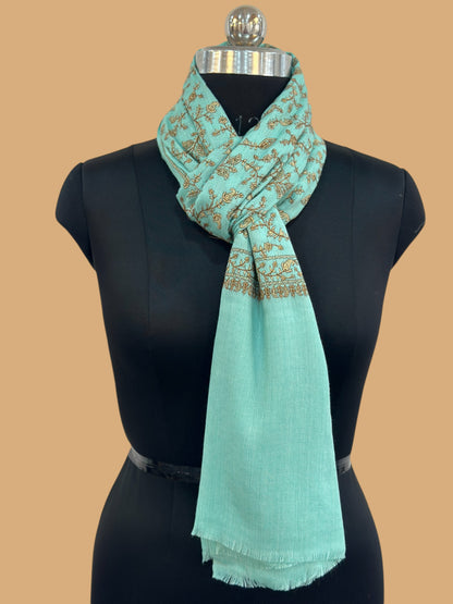 Turquoise Zari Jaal Stole