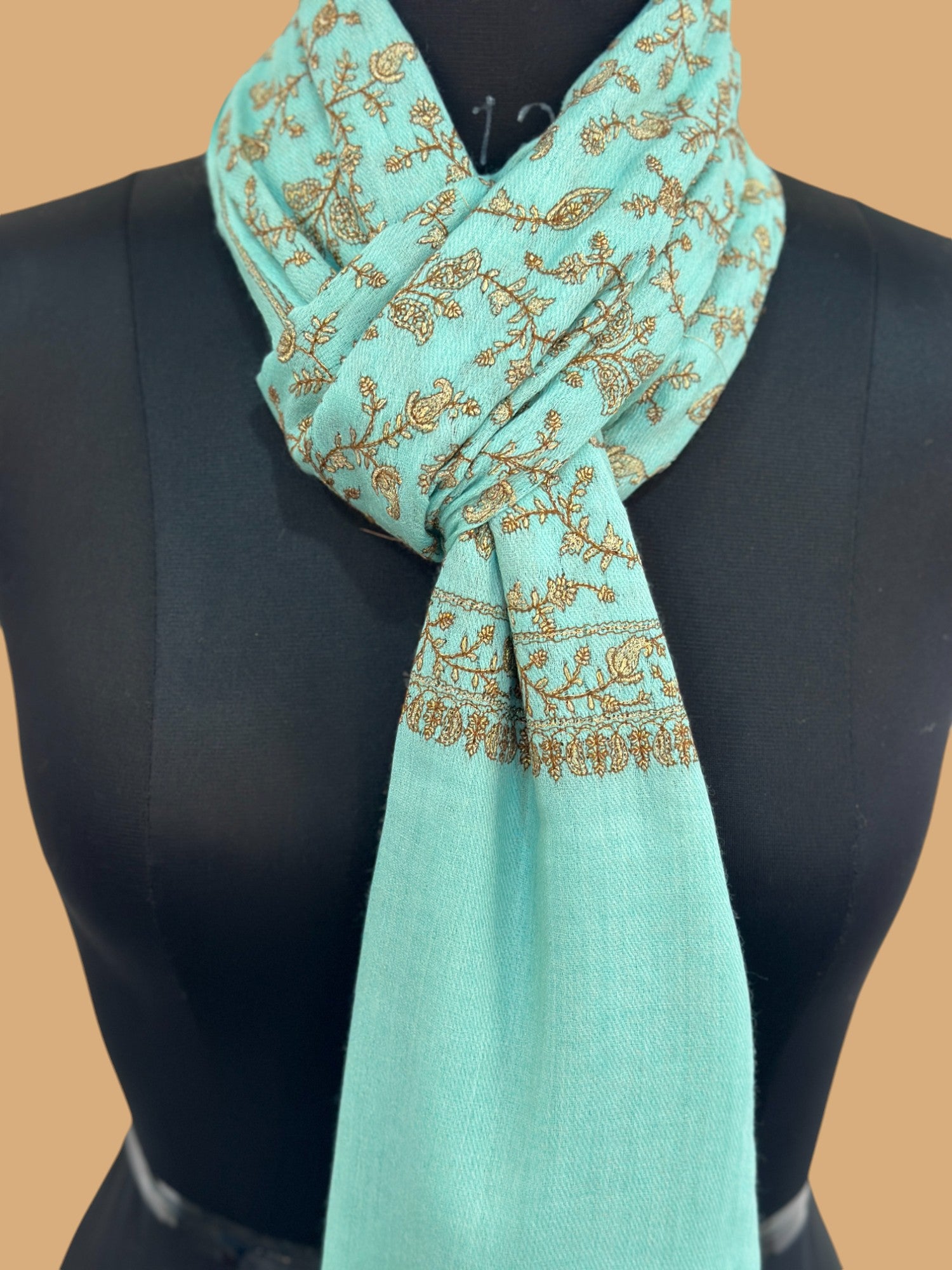 Turquoise Zari Jaal Stole