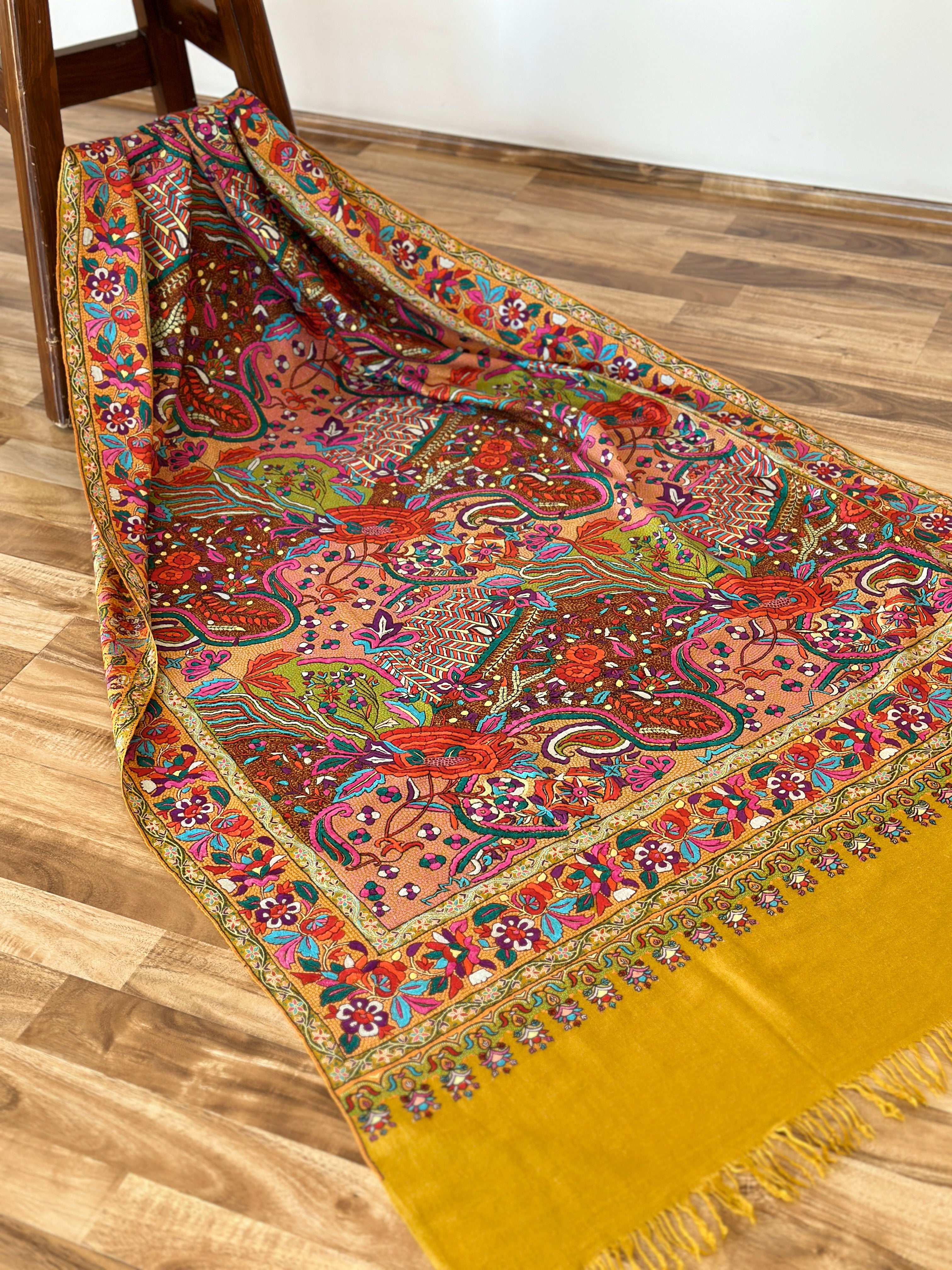 Harvest Gold GI Jamawar Shawl