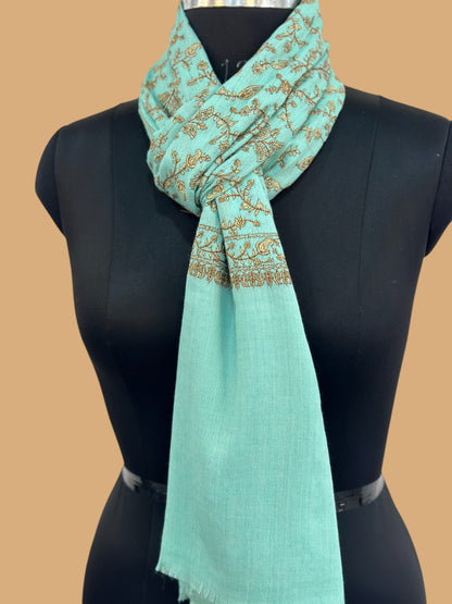 Turquoise Zari Jaal Stole