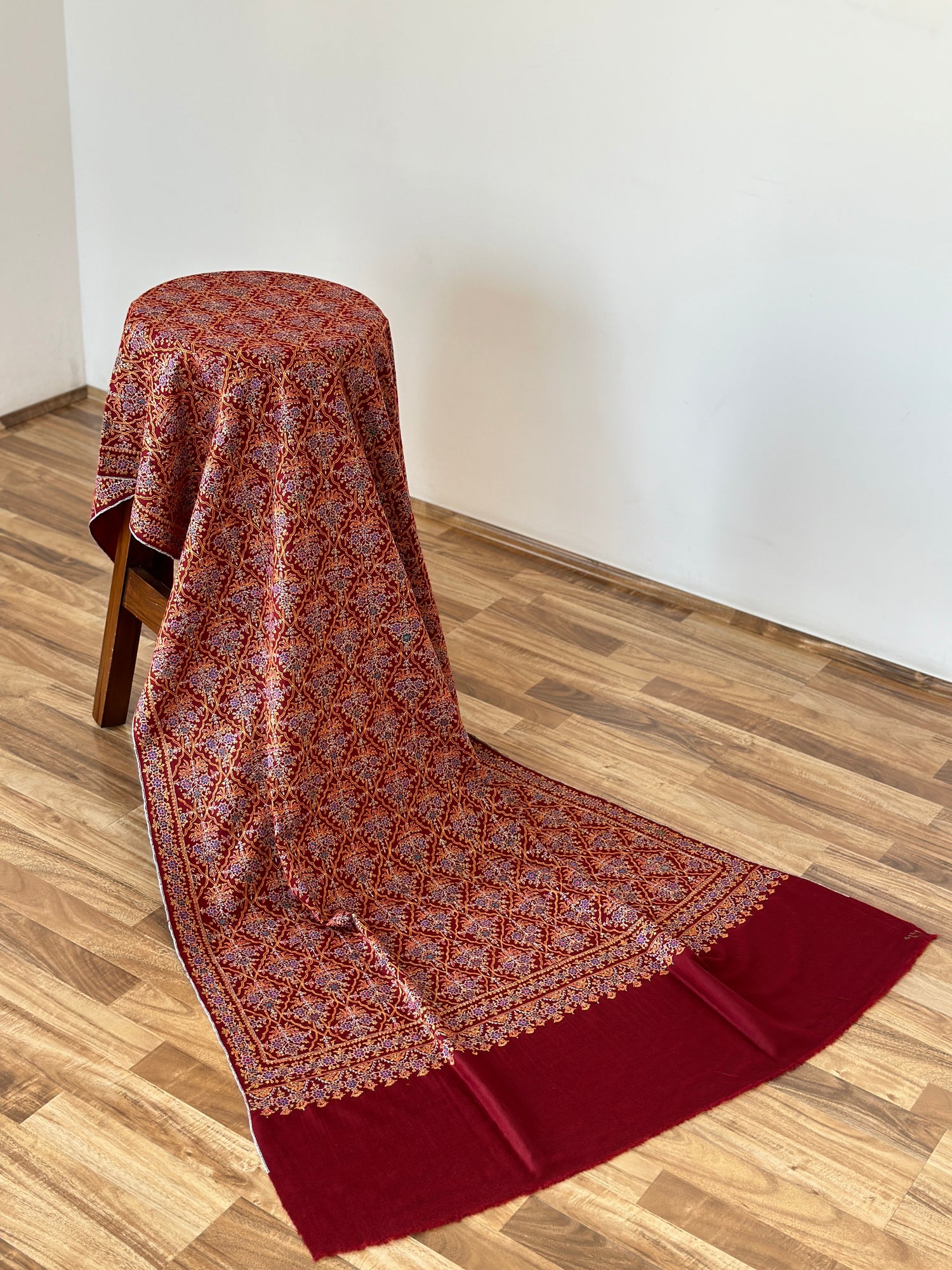 Crimson Velvet GI Pashmina Shawl