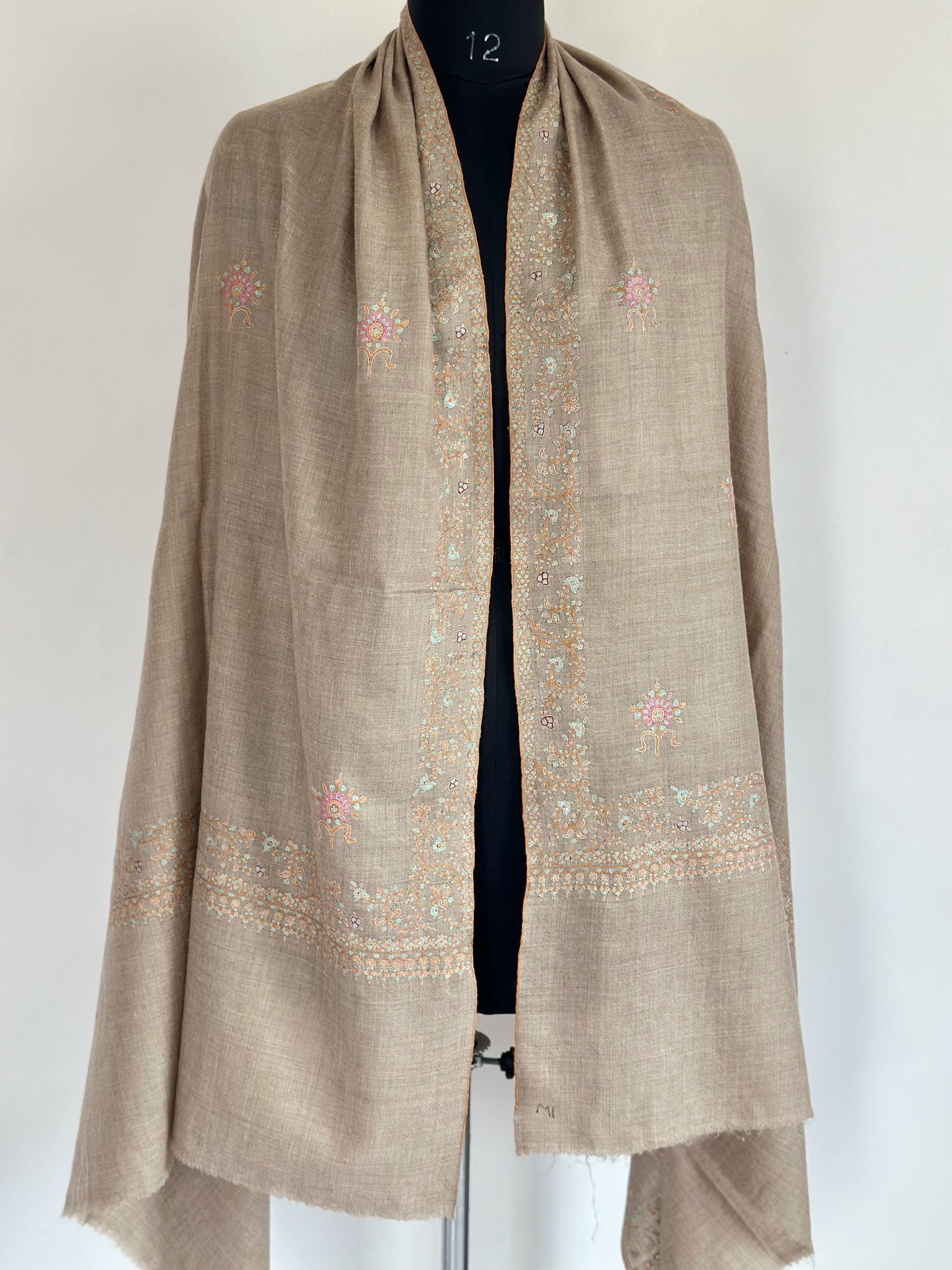 Neutral Opulence GI Pashmina Shawl