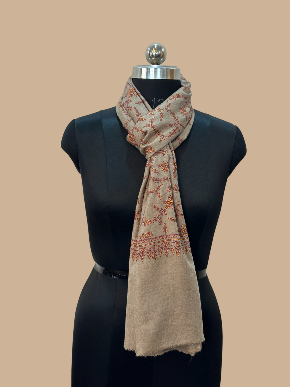 Jaldar Patterned Natural Cashmere Stole