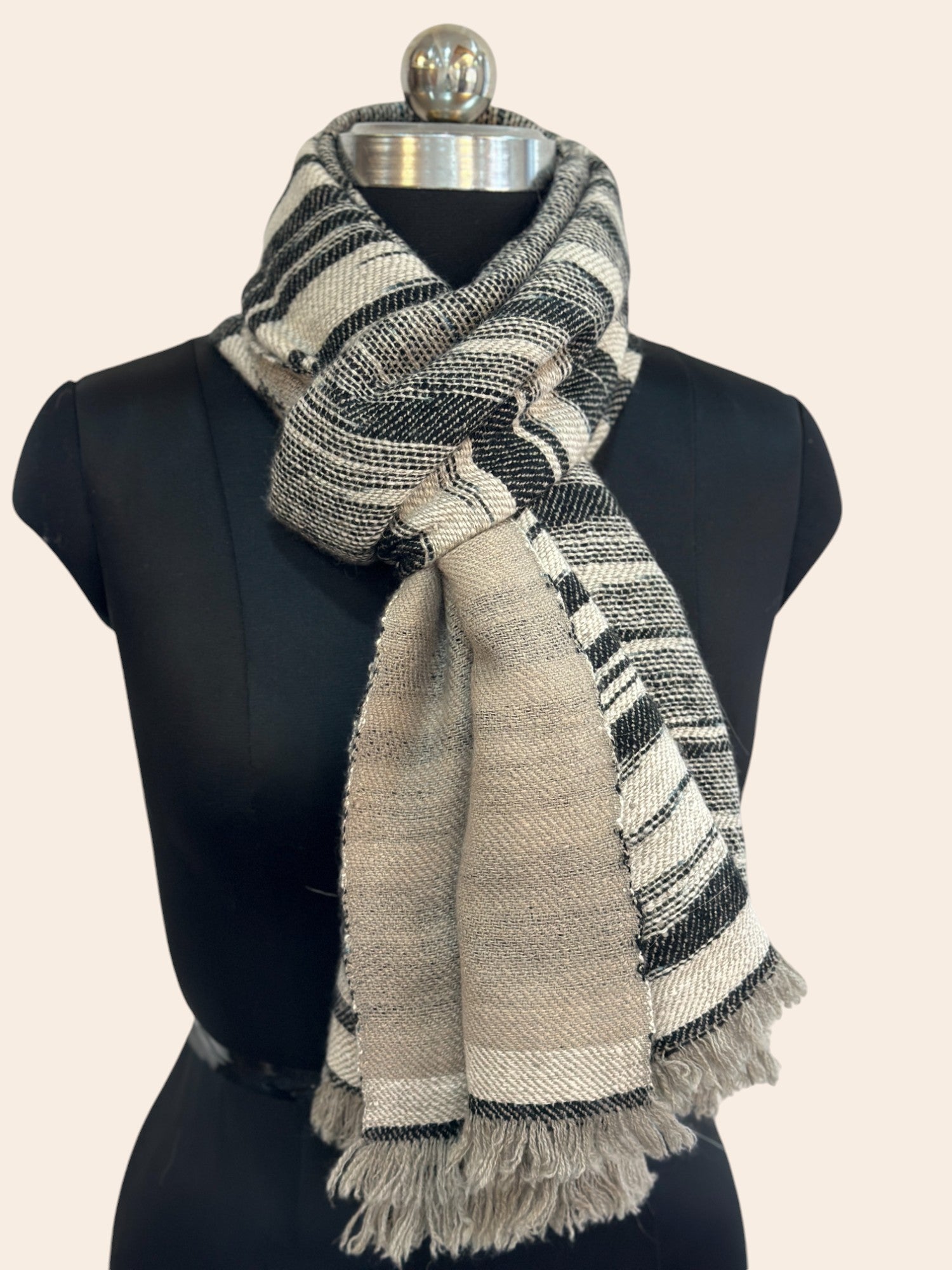 Pashmina Greyscale Fusion Reversible Stole