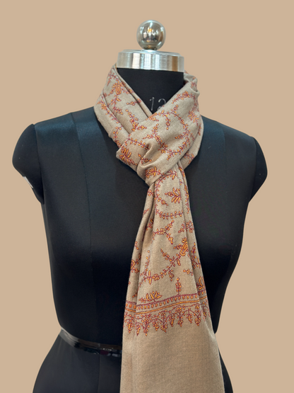 Jaldar Patterned Natural Cashmere Stole