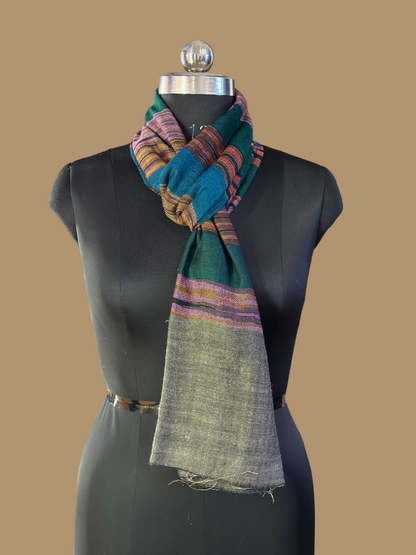 Charcoal Rainbow Striped Wrap