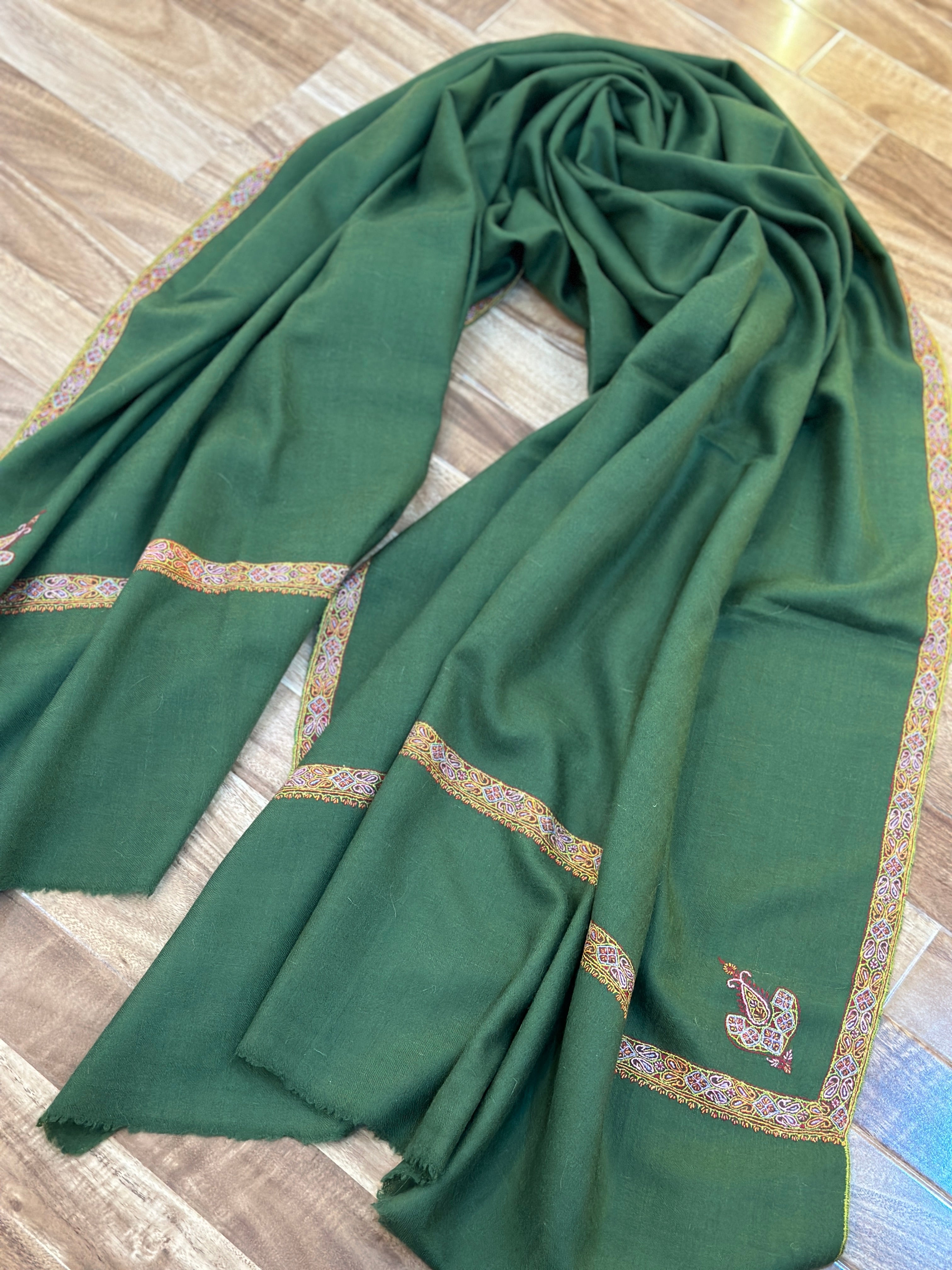 Green Envy Hashidaar GI Pashmina Shawl