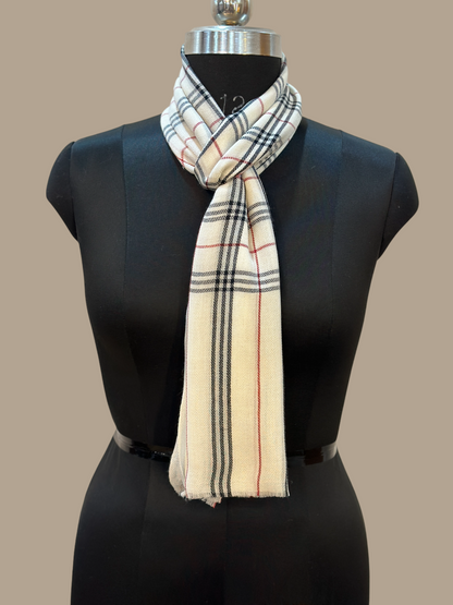 Cream Checker Scarf