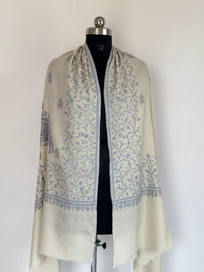 Creamy Ivory GI Pashmina Shawl