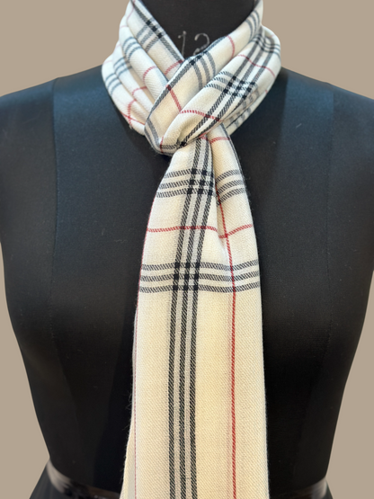 Cream Checker Scarf