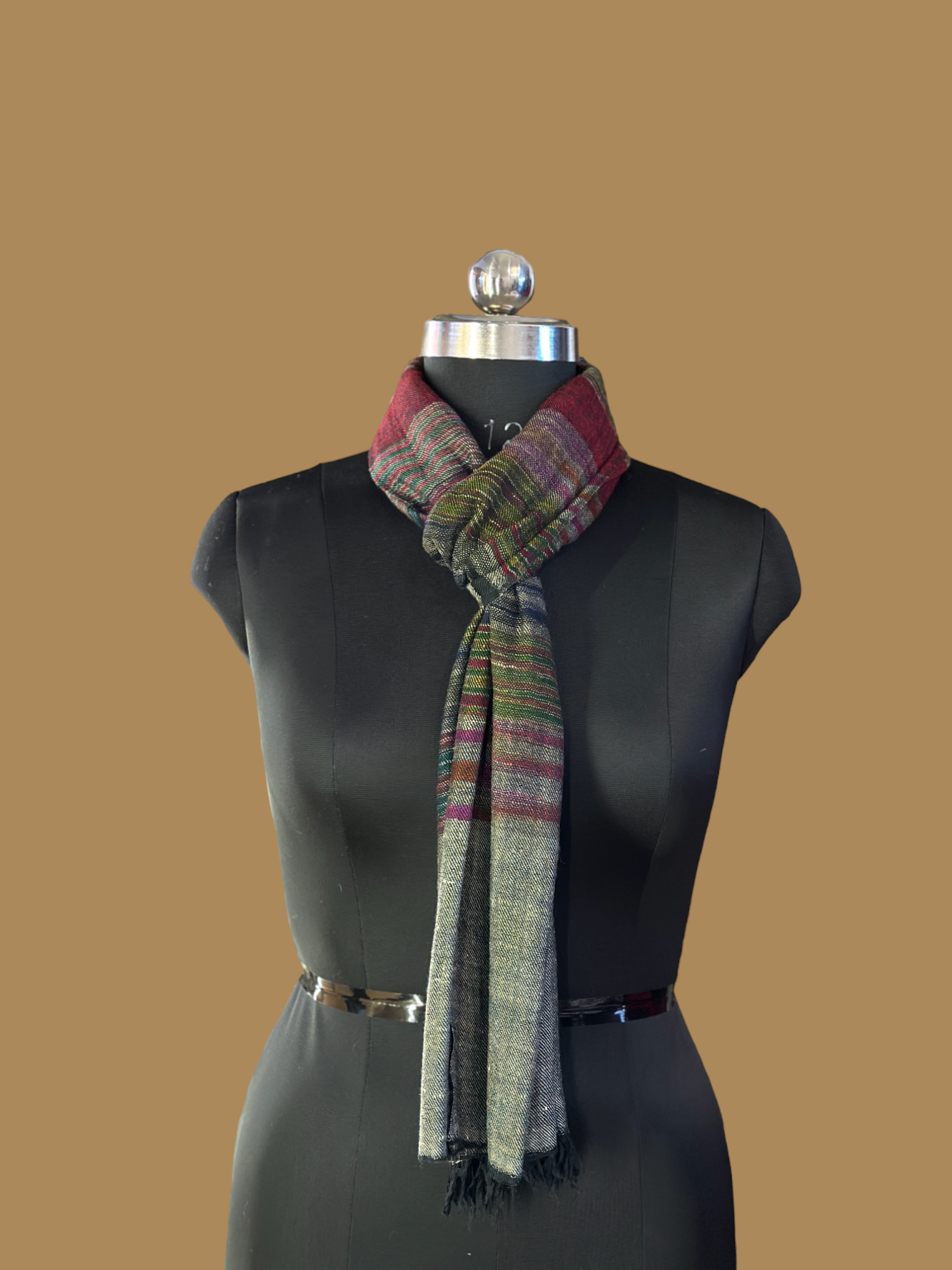 Ash and Wine Striped Stole