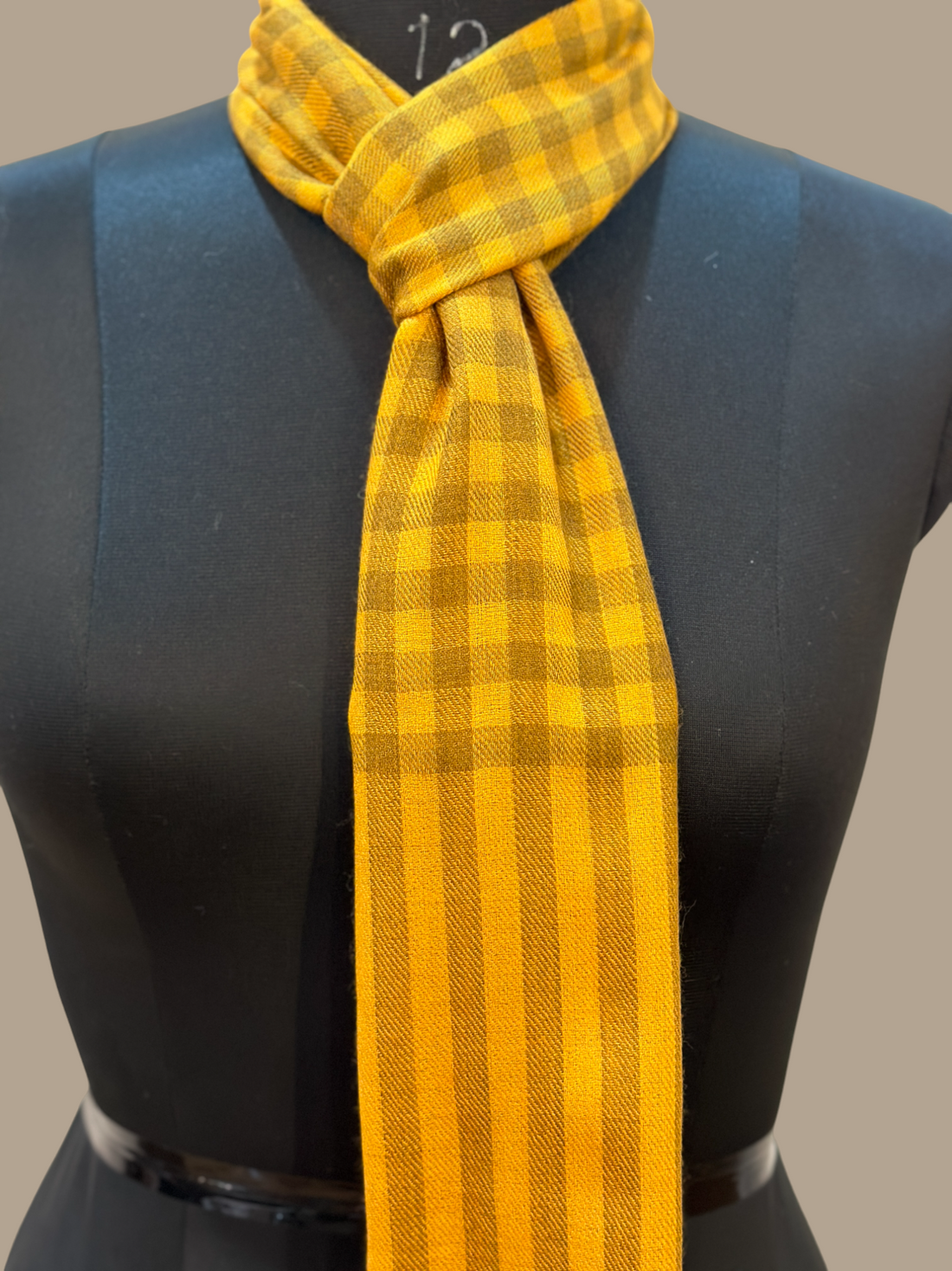 Mustard Checkmate Scarf