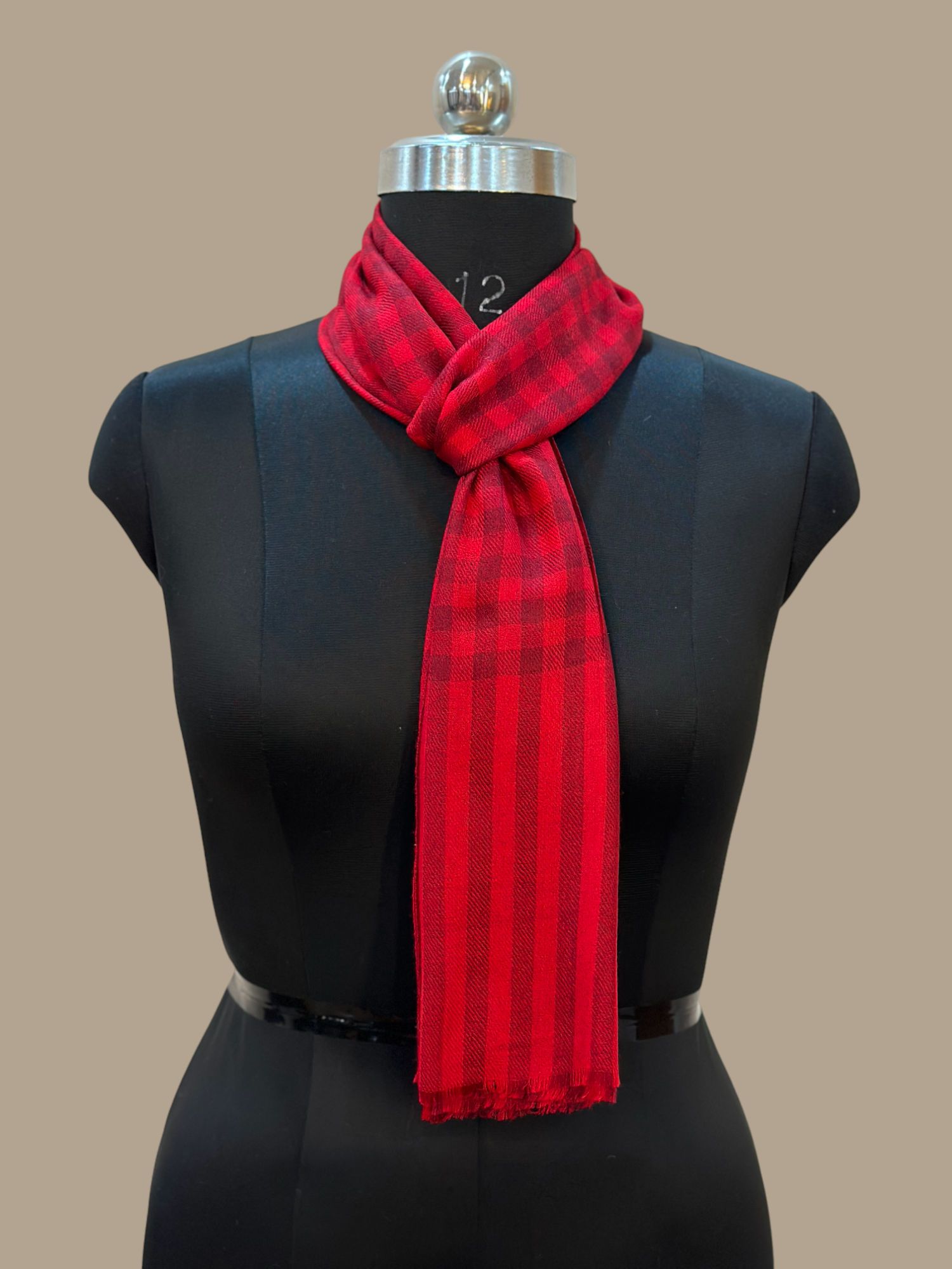 Burgundy Chess Scarf.