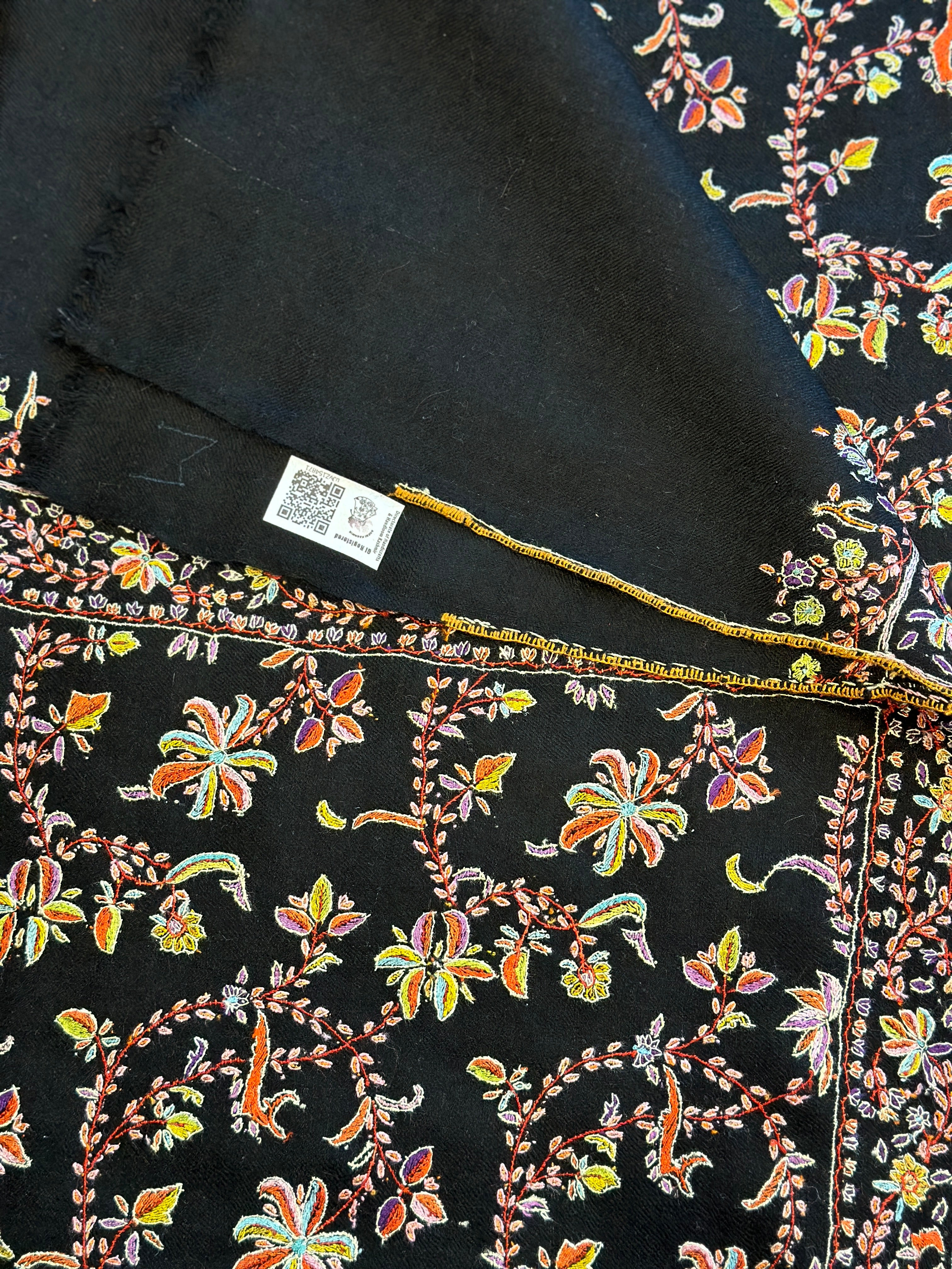 Midnight Muse Jaalidaar GI Pashmina Shawl