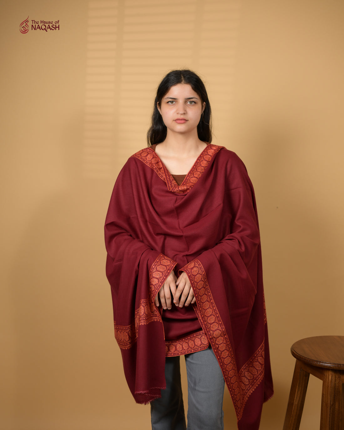 Velvet Ember Woolen Shawl