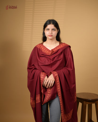 Velvet Ember Woolen Shawl