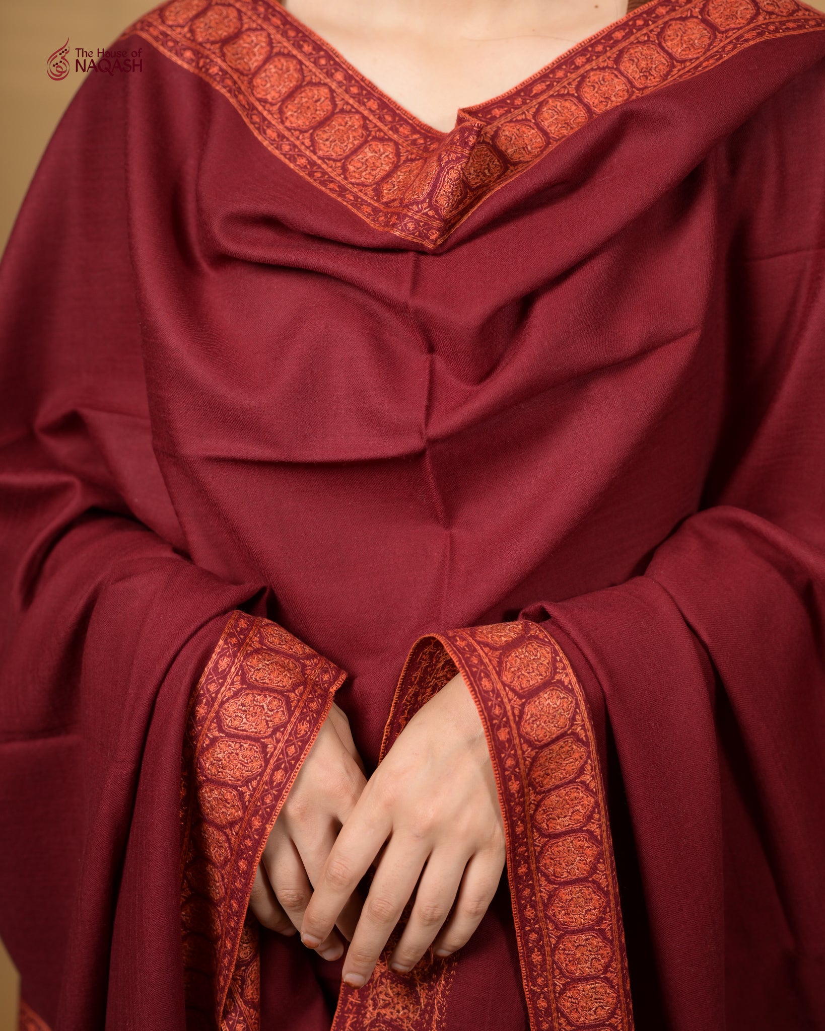 Velvet Ember Woolen Shawl