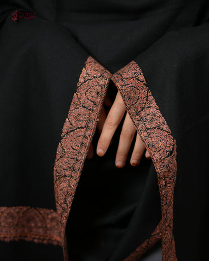 Obsidian Cascade Woolen Shawl