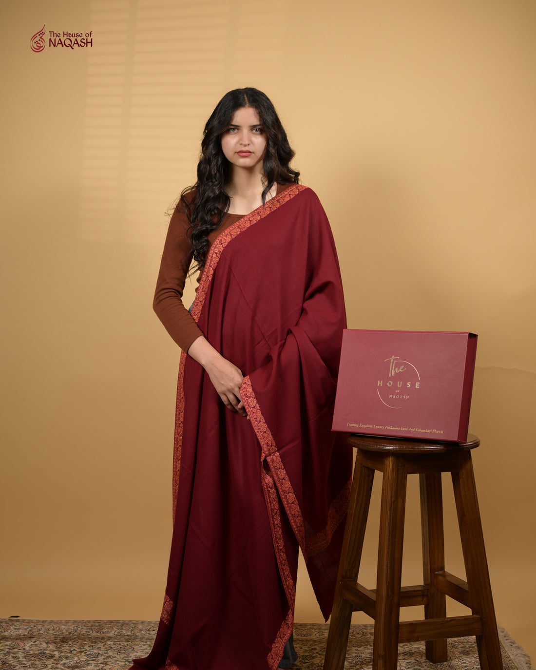 Molten Garnet Woolen Shawl