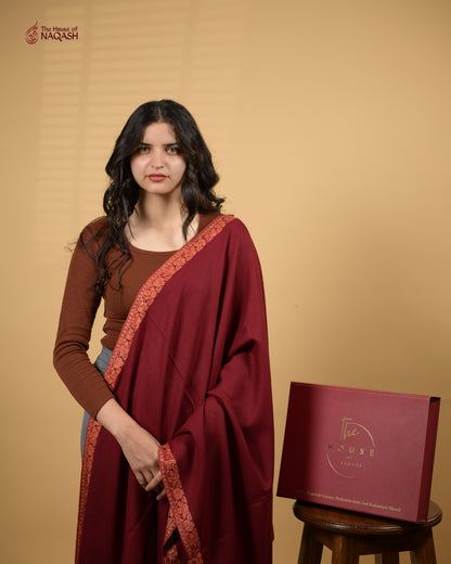 Molten Garnet Woolen Shawl