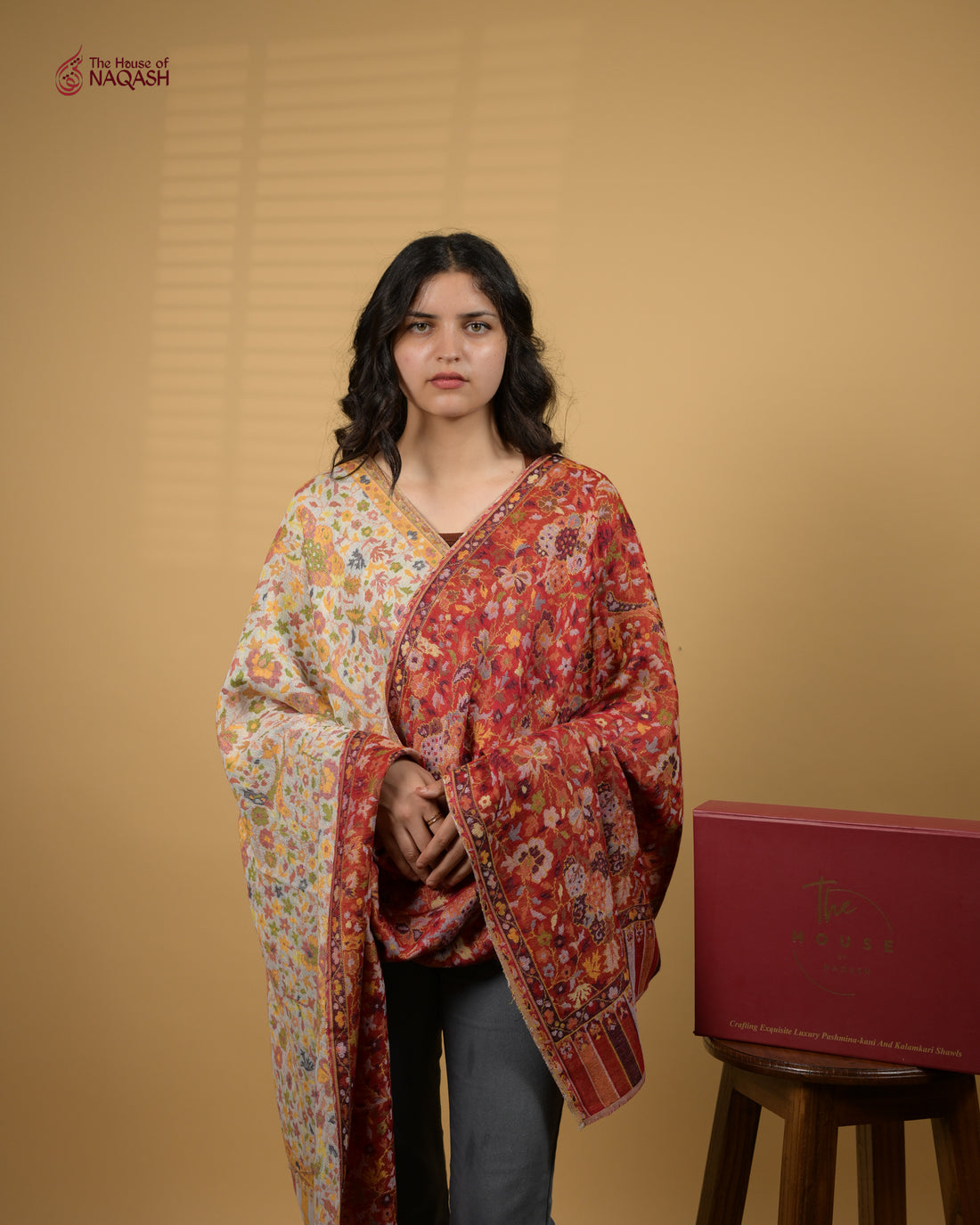 Scarlet Ember Reversible Shawl