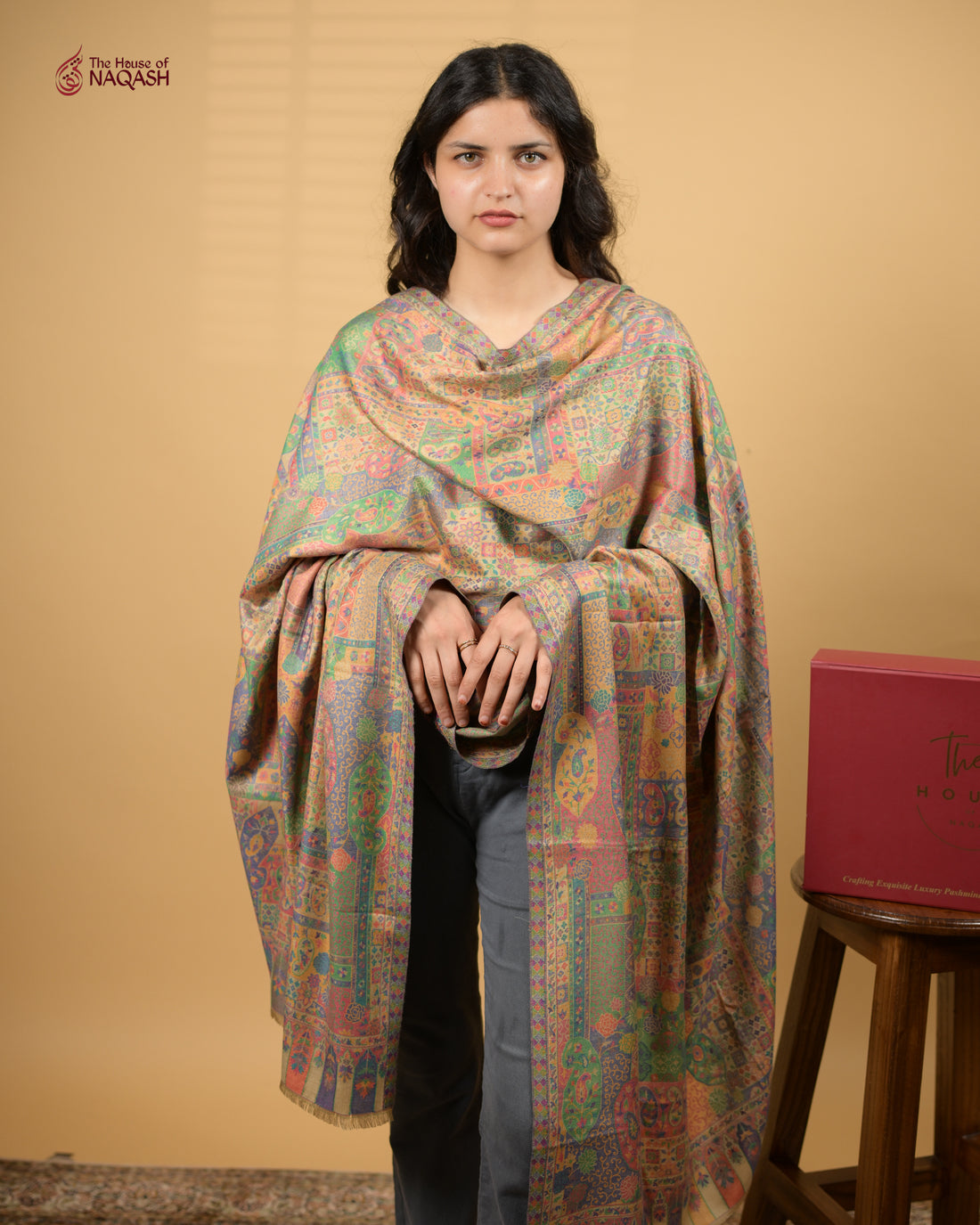 Gilded Crimson Shawl