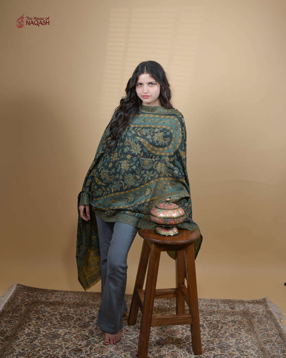Verdant Weave Jamawar Stole