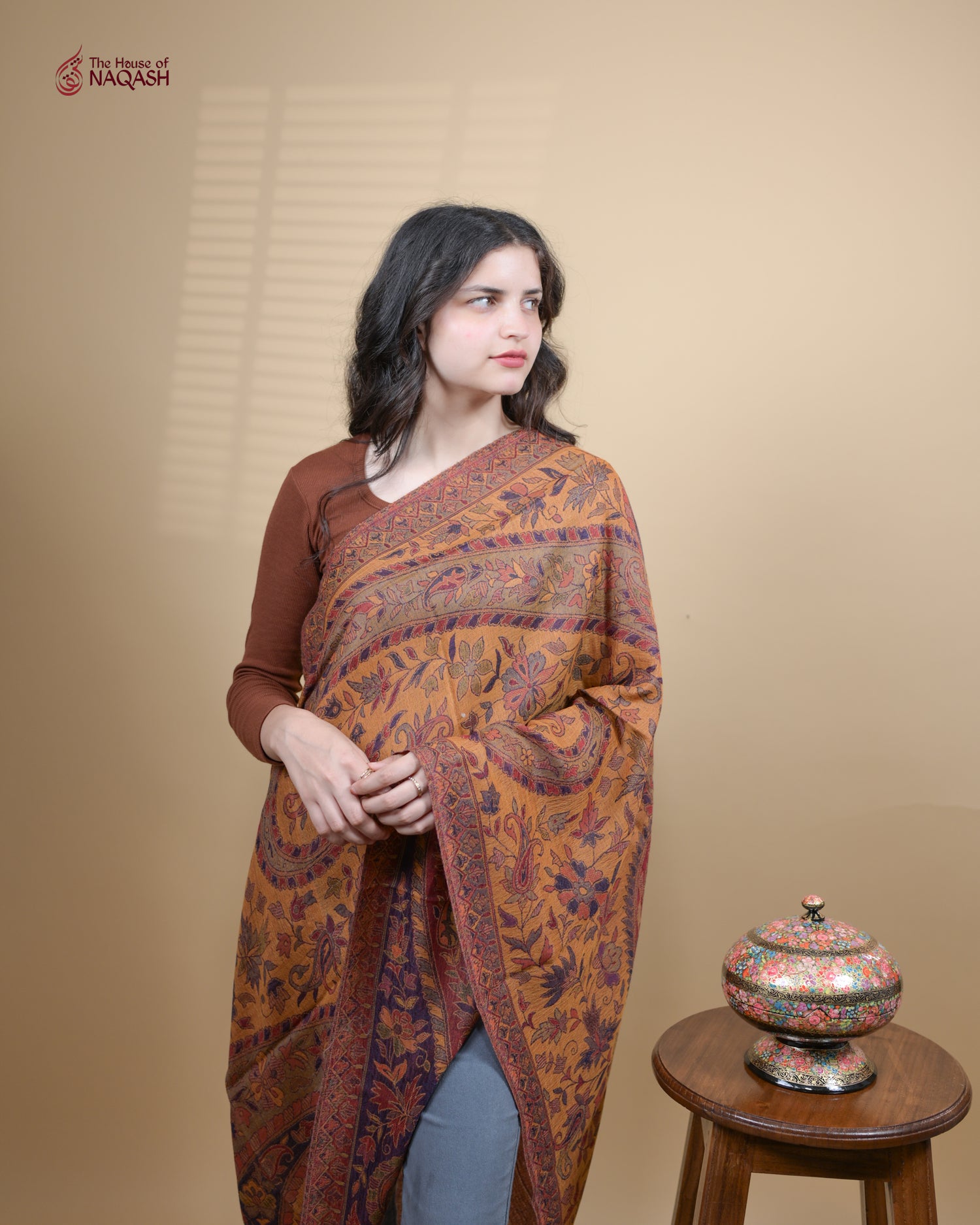 Sunlit Amber Weave Stole