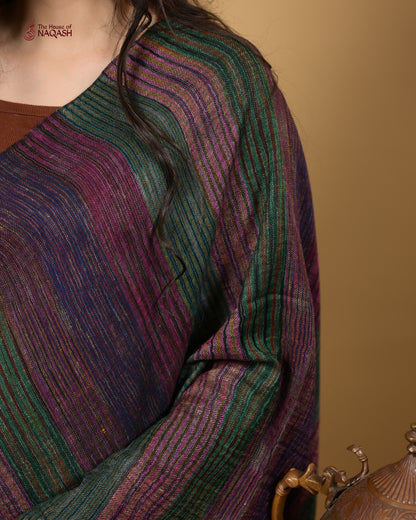 Burgundy Striped Ensemble Wrap
