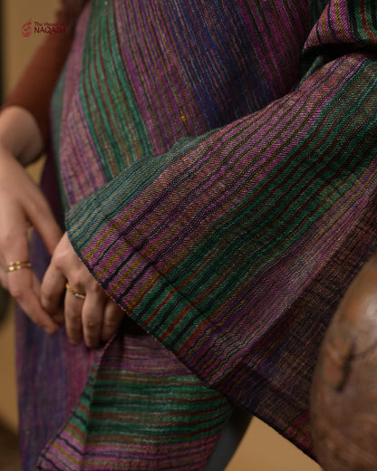Burgundy Striped Ensemble Wrap
