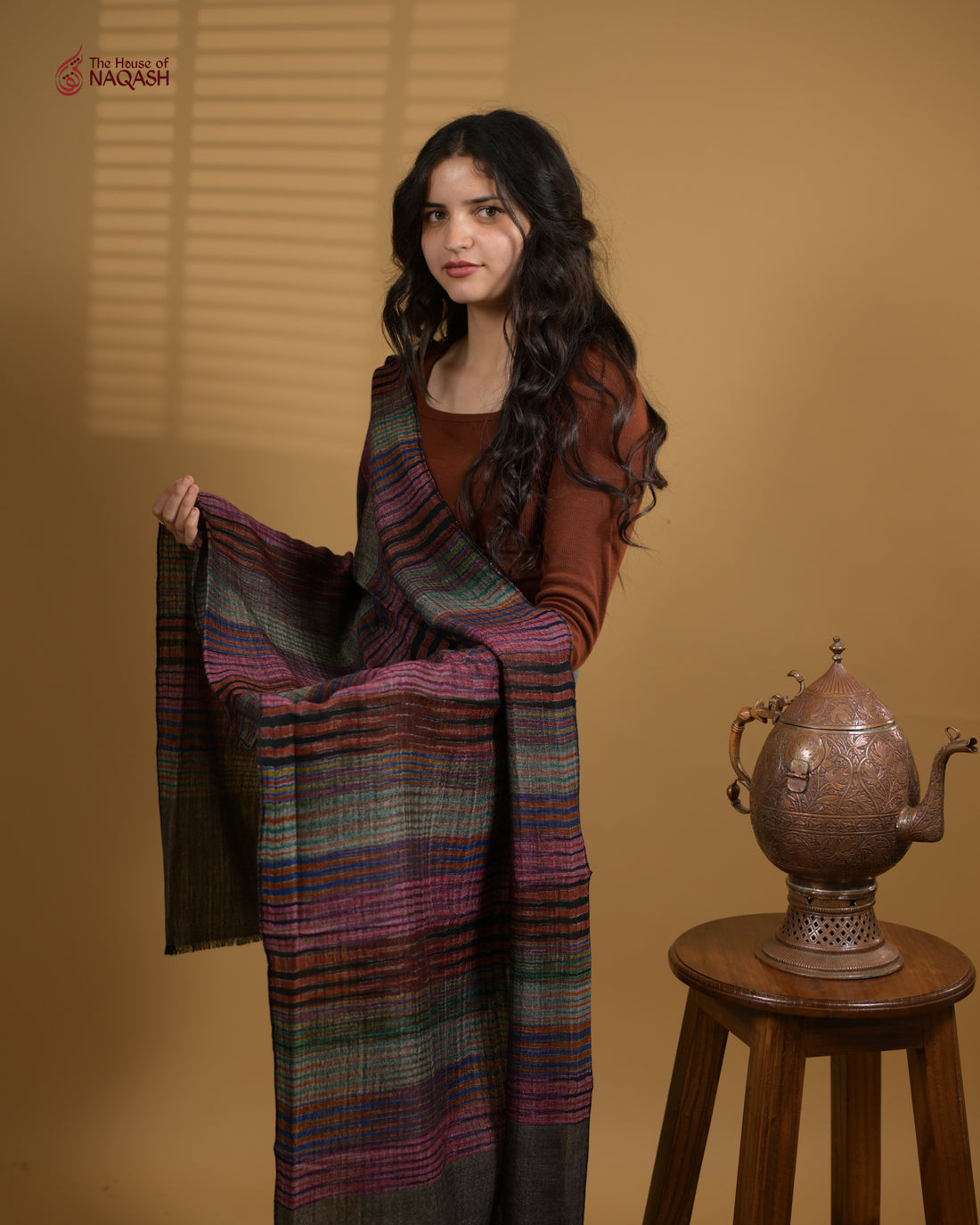 Grey Multi-Striped Wrap