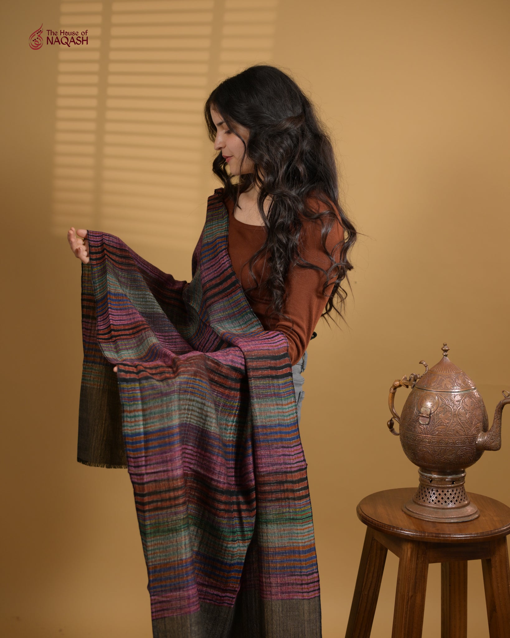 Grey Multi-Striped Wrap