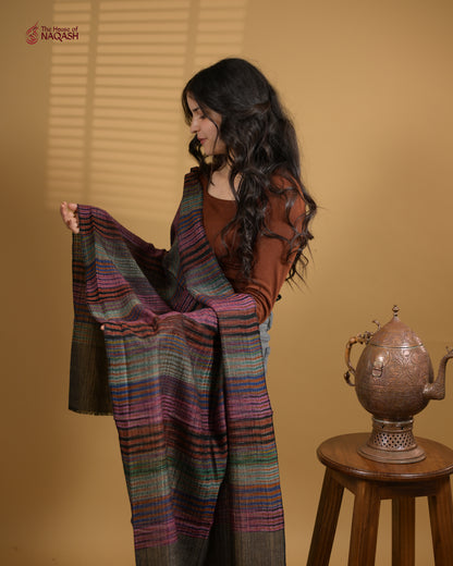 Grey Multi-Striped Wrap