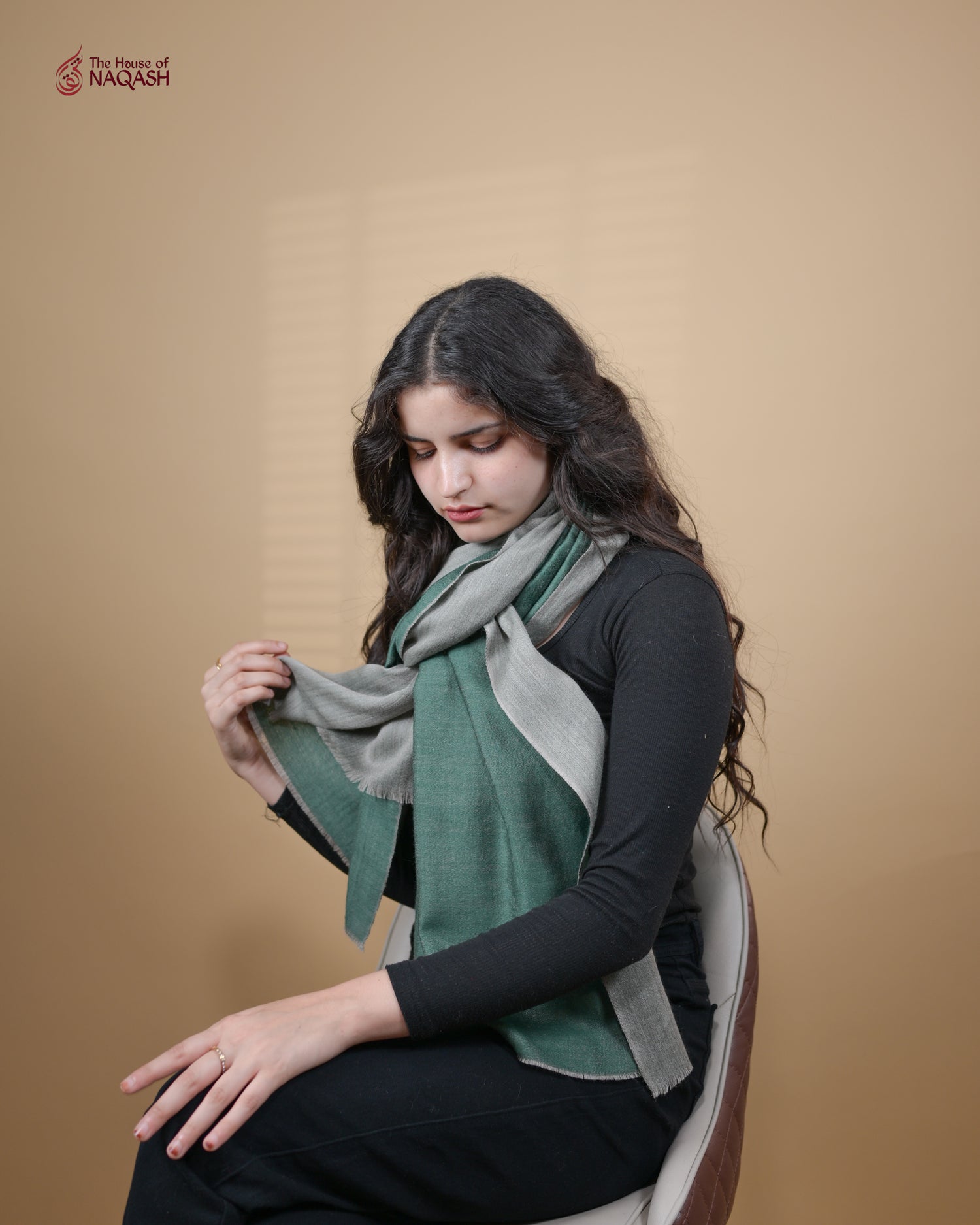 Reversible Greenwood &amp; Graphite Stole