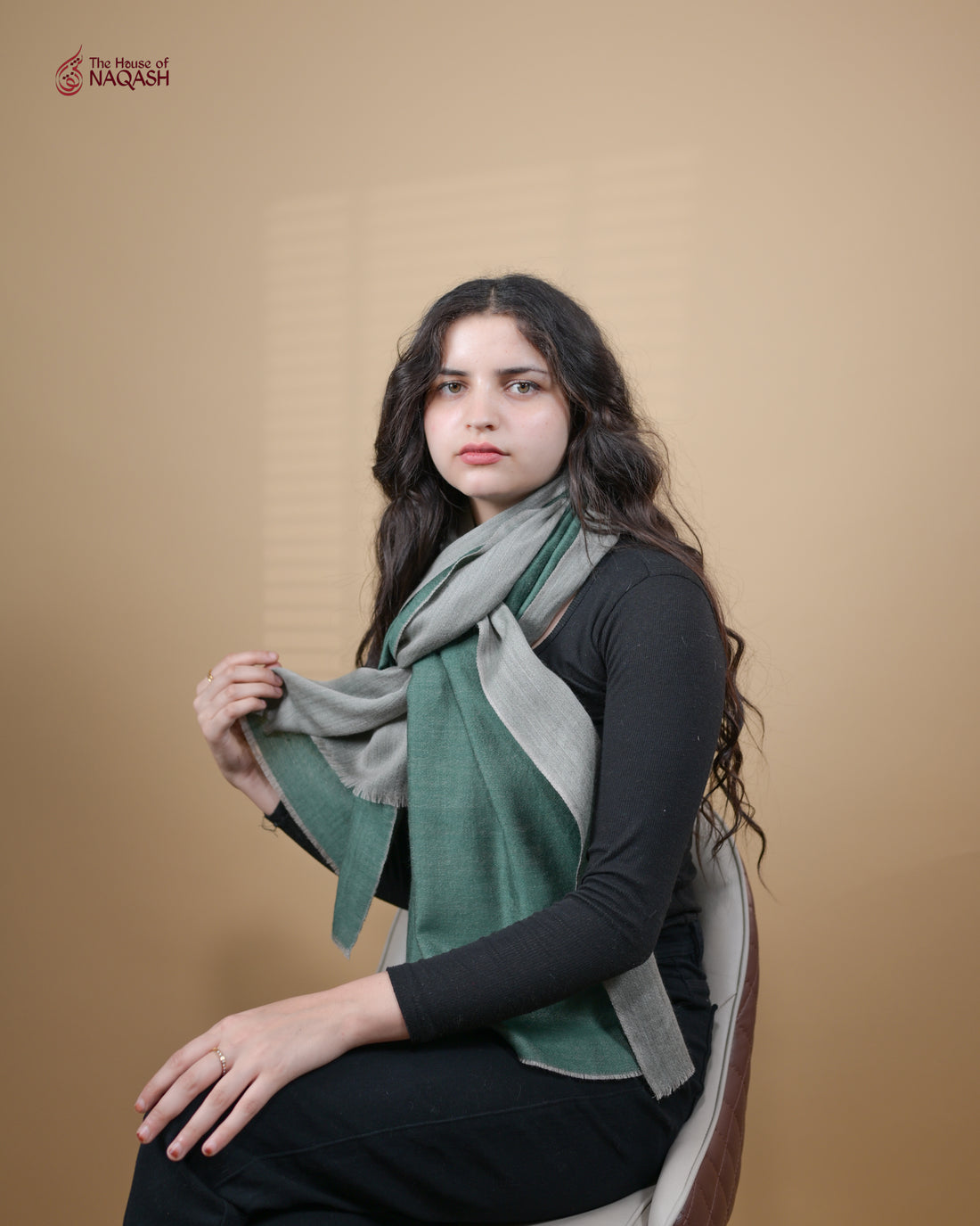 Reversible Greenwood & Graphite Stole