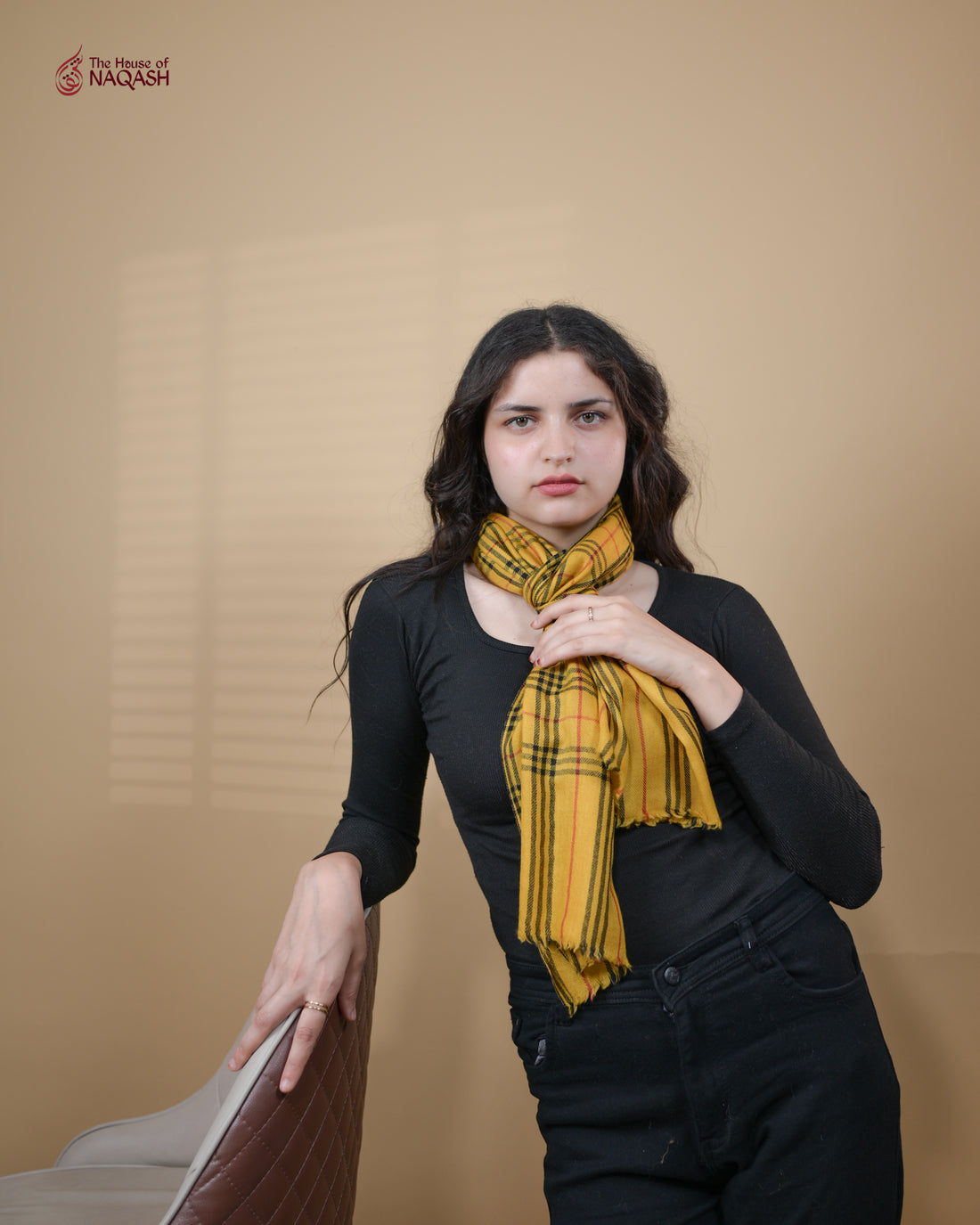 Mustard Checkmate Scarf