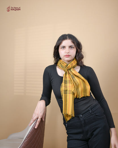 Mustard Checkmate Scarf