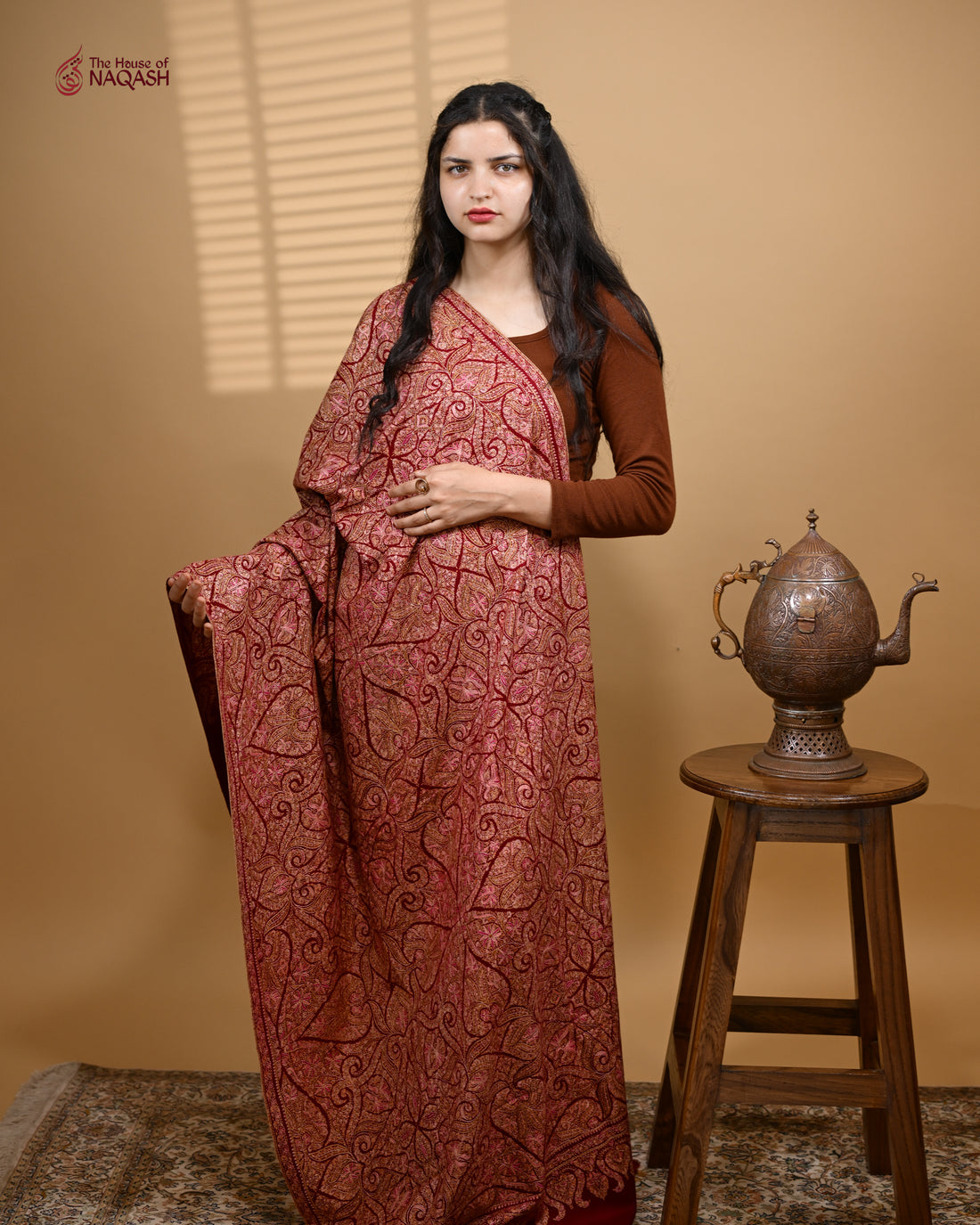 Deep Scarlet GI Pashmina Shawl