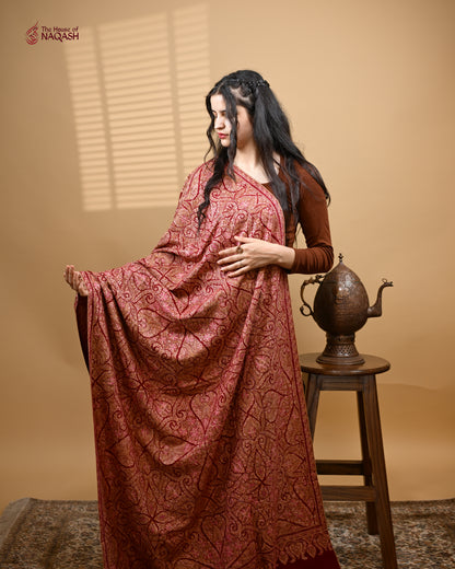 Deep Scarlet GI Pashmina Shawl