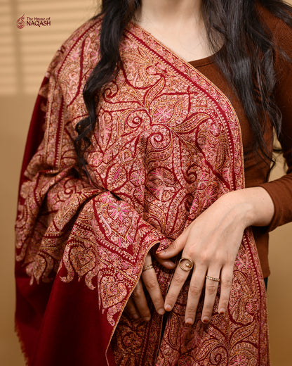 Deep Scarlet GI Pashmina Shawl