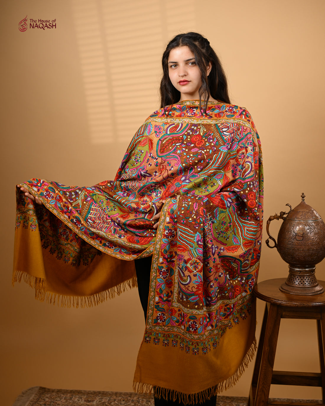 Harvest Gold GI Jamawar Shawl