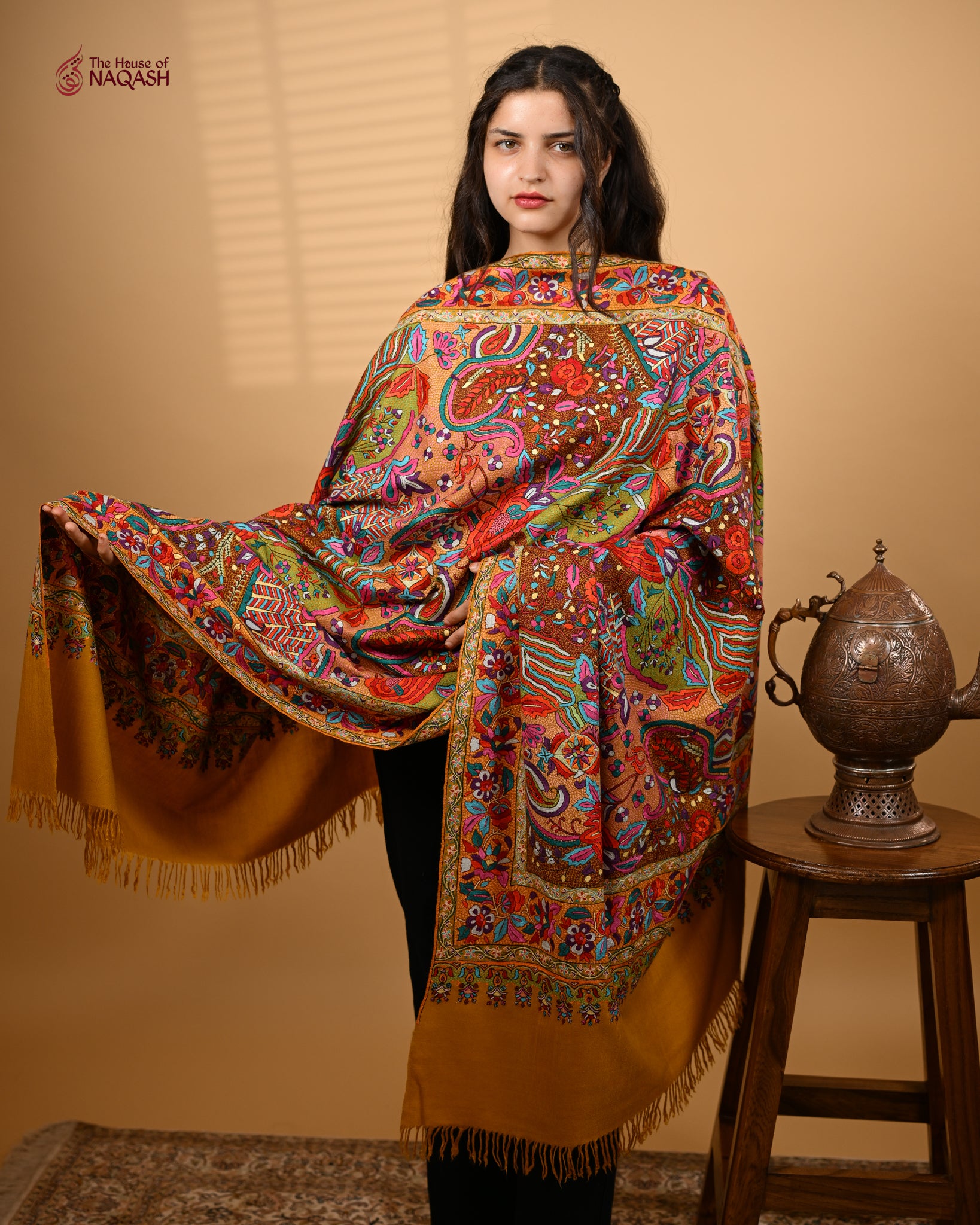 Harvest Gold GI Jamawar Shawl