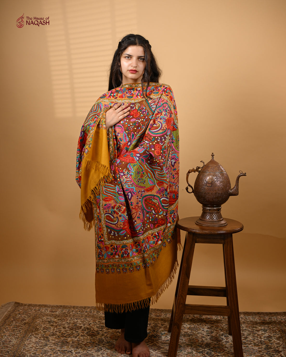 Harvest Gold GI Jamawar Shawl