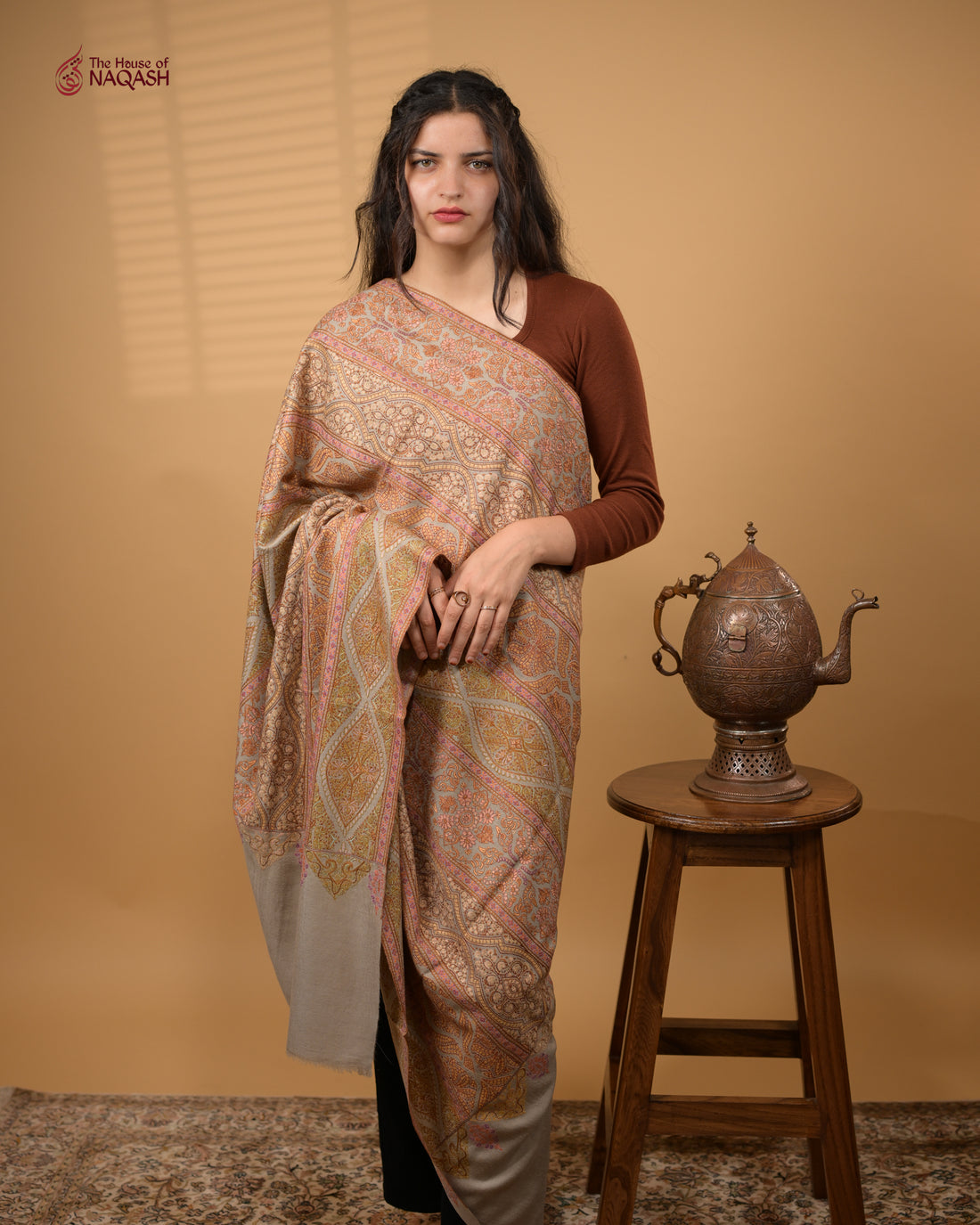 Moonlit Gray GI Pashmina Shawl